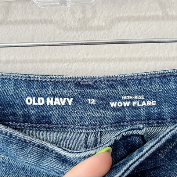 Old Navy High-Rise Wow Flare Jeans Women’s Size 12 Medium Wash Stretch - Picture 9 of 11